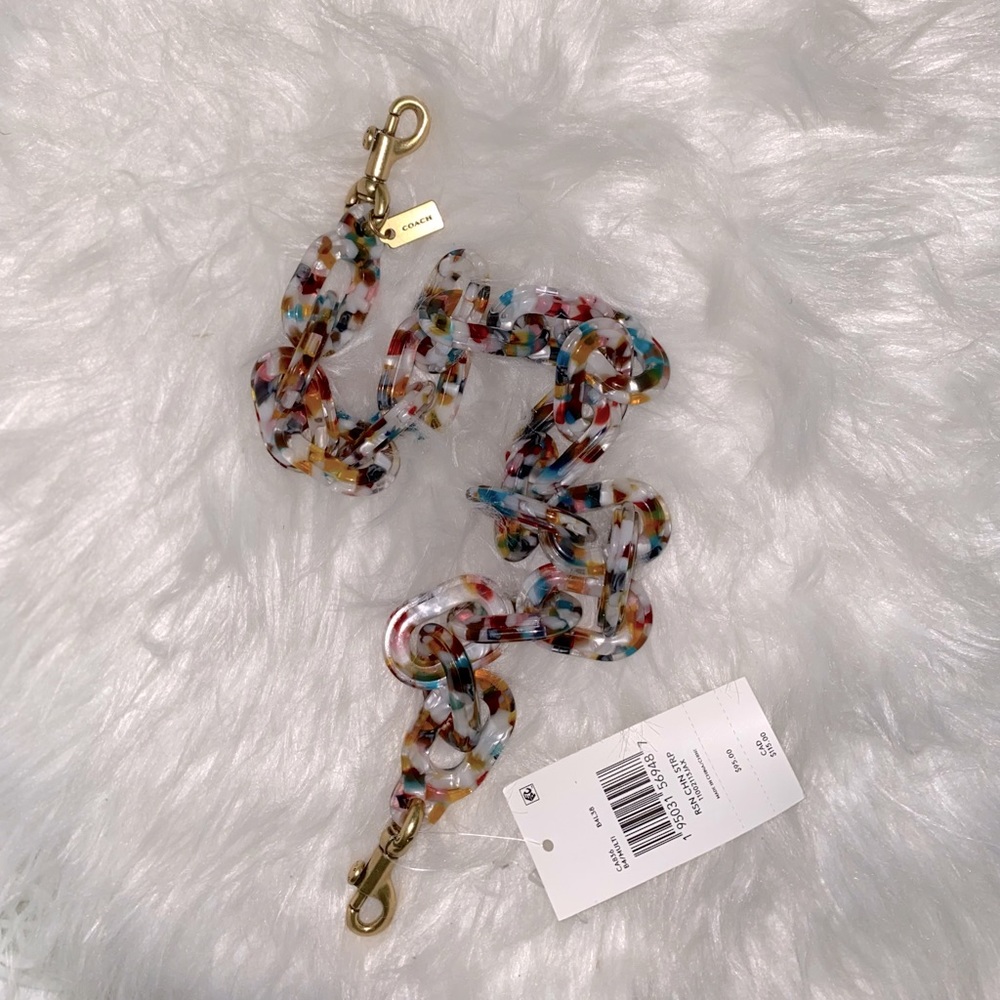 Coach Short Chain Strap With Recycled Resin Brass/Multi